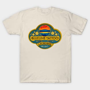 Blue Line Tattoo La Crosse WI Vintage Style Logo T-Shirt